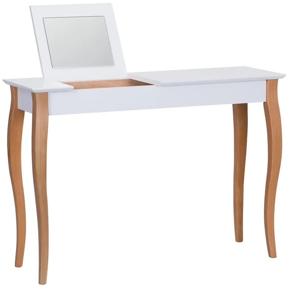 Biely toaletný stolík so zrkadlom Ragaba Dressing Table, dĺžka 105 cm