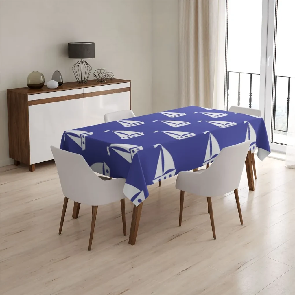 Sablio Obrus Biele lode - 130x130 cm