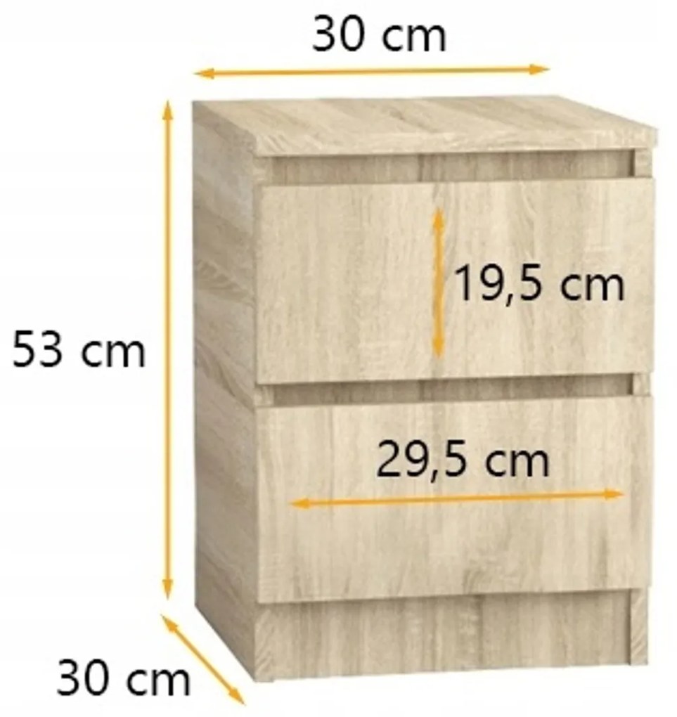 Nočný stolík 30/2 cm Biela