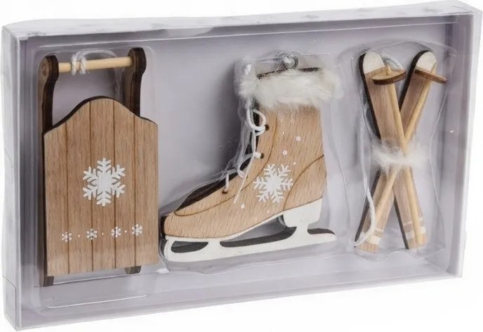 Set zimných ozdôb – prírodný set 9 cm