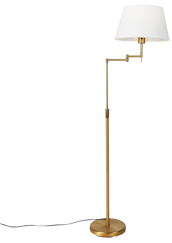 Inteligentná stojaca lampa bronzová s bielym tienidlom vrátane Wifi A60 - Ladas Deluxe