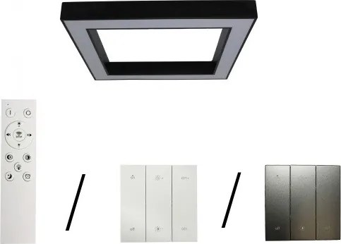 LED stropné svietidlo LED/100W/230V 3000/4000/6500K 80x80 cm čierne