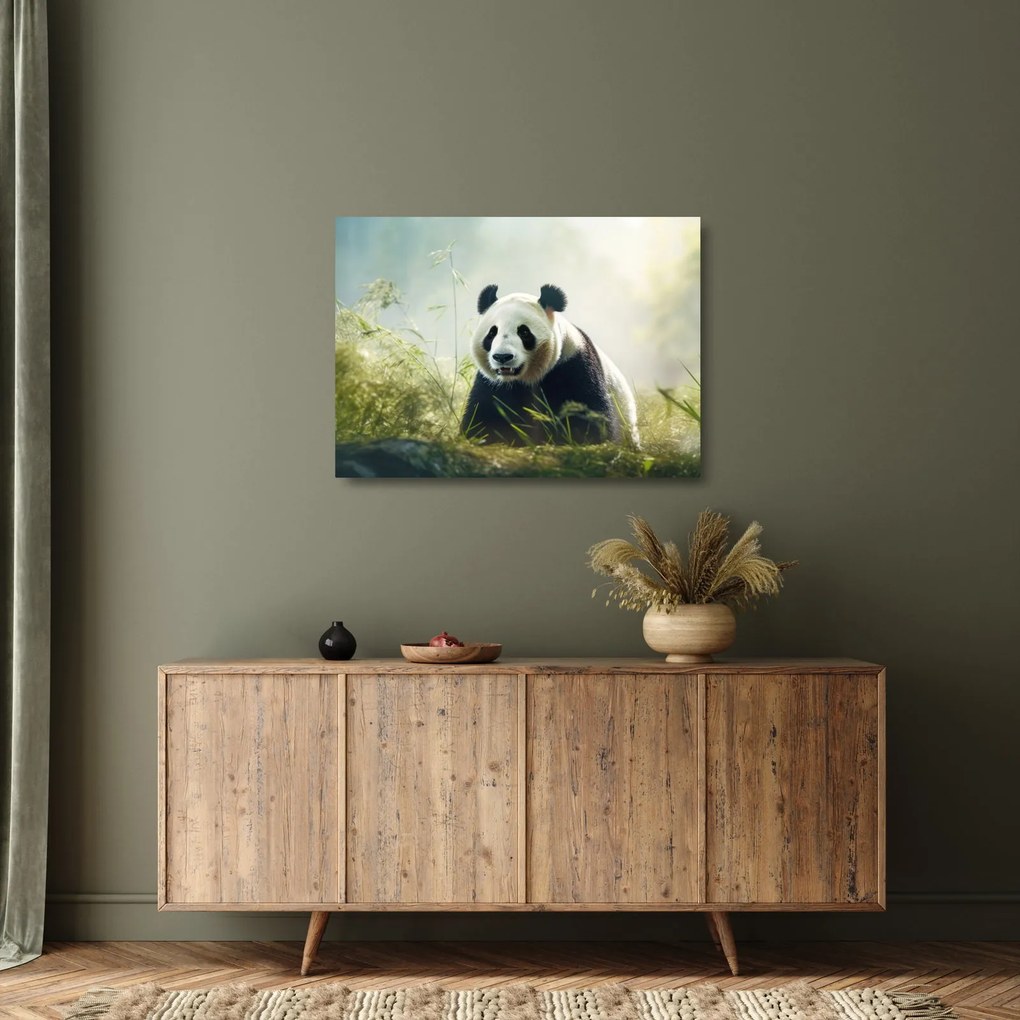 Sklenený obraz - Panda (70x50 cm)