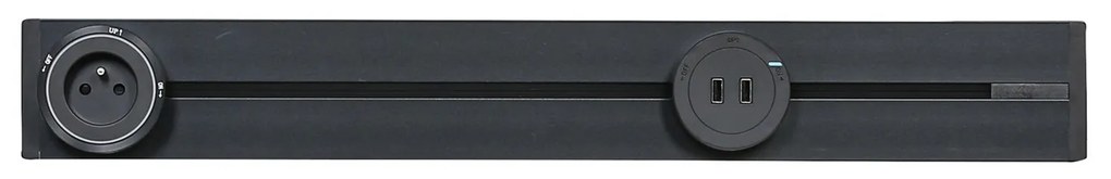Zásuvka 2x USB-A pre zásuvkové lišty, čierna