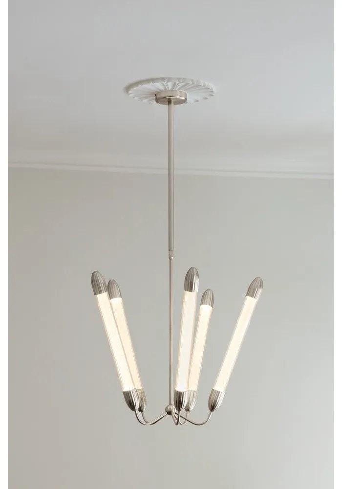 Oceľové závesné svietidlo v striebornej farbe so skleneným tienidlom ø 86 cm Lemon Squeeze – UMAGE