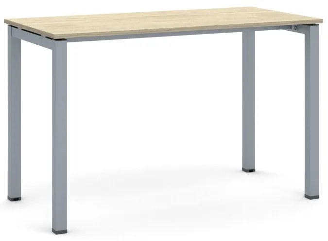 Stôl PRIMO SQUARE so sivostriebornou podnožou 1200 x 600 x 750 mm, dub prírodný
