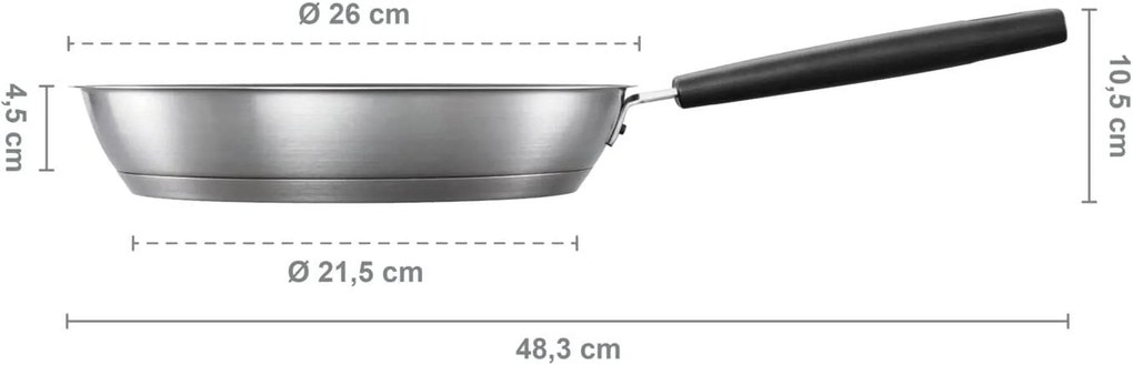 Fiskars Hard Face Steel Steel Panvica 26cm 1052246