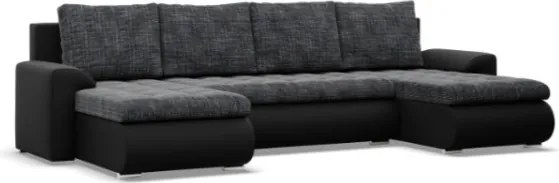 Sedacia súprava FORESTA ULL v tvare U popolová / čierna