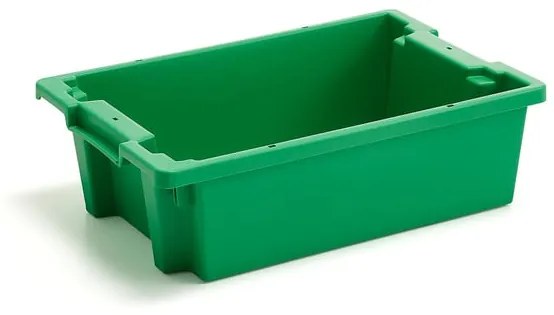 Plastová prepravka SPENCE, stohovateľná, 600x400x180 mm, 30 L, zelená