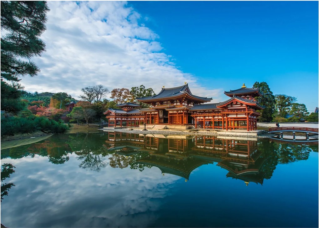 Sklenený obraz - Chrám Byodo-in, Japonsko (70x50 cm)