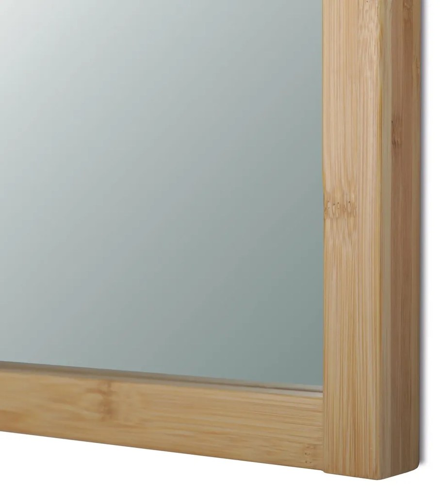 Nástenné zrkadlo B044 NAT, bambus, L