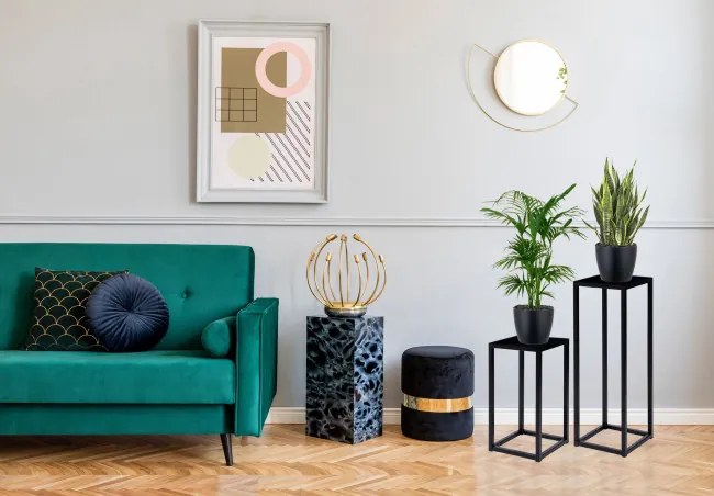 Stojan na kvety PIATTO LOFT čierny 40 cm