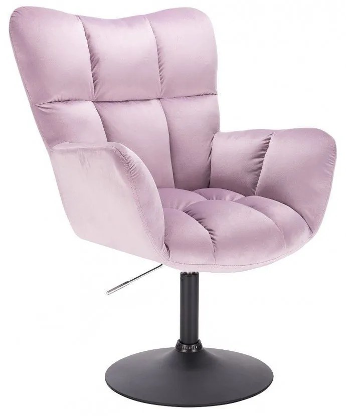 LuxuryForm DESIGN Otočné kreslo AURORA VELUR na čiernom tanieri - levanduľa