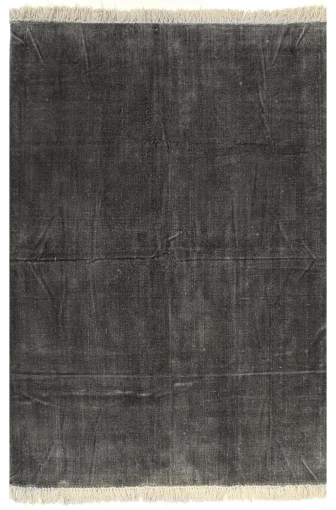 vidaXL Kilim Koberec z bavlny 120x180 cm antracitový