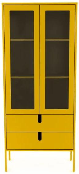 Žltá vitrína Tenzo Uno, šírka 76 cm