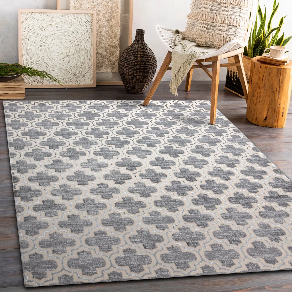 Koberec CORE W6764 Trellis, šedo / krémový