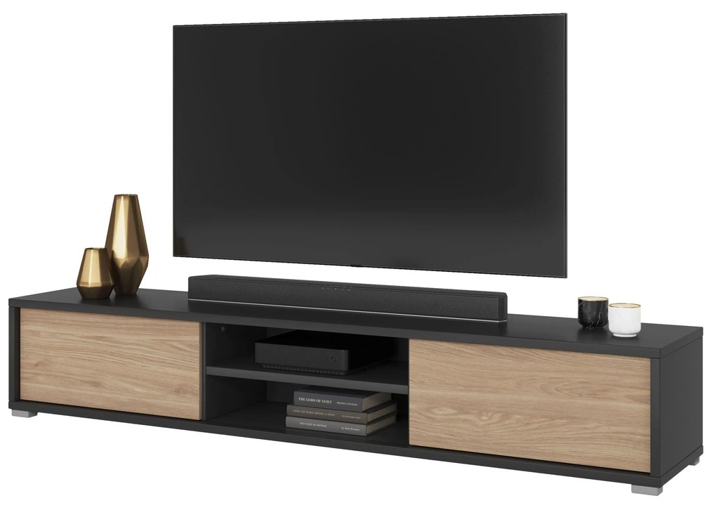 TV stolík Fiora 40 (antracit + dub olejovaný). Akcia -11%. Vlastná spoľahlivá doprava až k Vám domov. 1066469