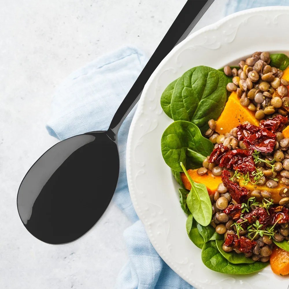 Šalátový príbor z nehrdzavejúcej ocele Black – Orion