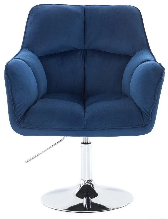 LuxuryForm DESIGN Kreslo AMALFI VELUR na striebornom tanieri - modré