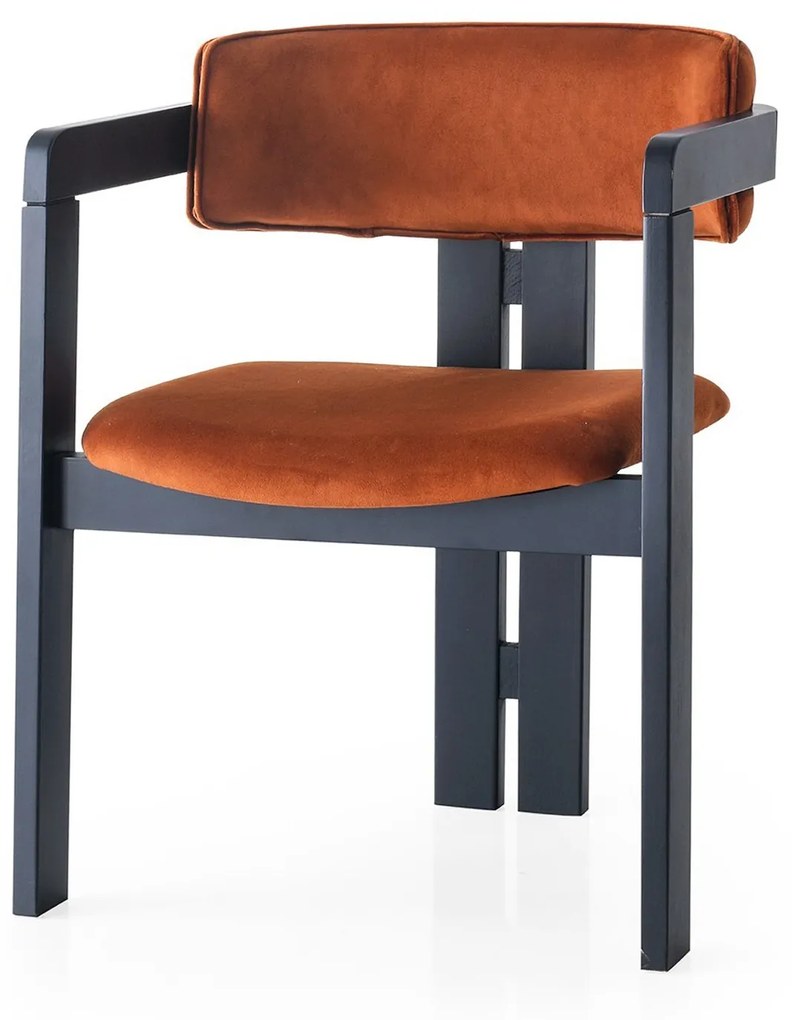 Jedálenská stolička CO Velvet z masívu škoricová/čierna