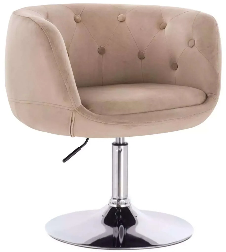 LuxuryForm DESIGN Kreslo MONTANA VELUR na striebornom tanieri - latte