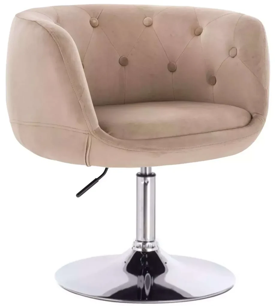 LuxuryForm DESIGN Kreslo MONTANA VELUR na striebornom tanieri - latte