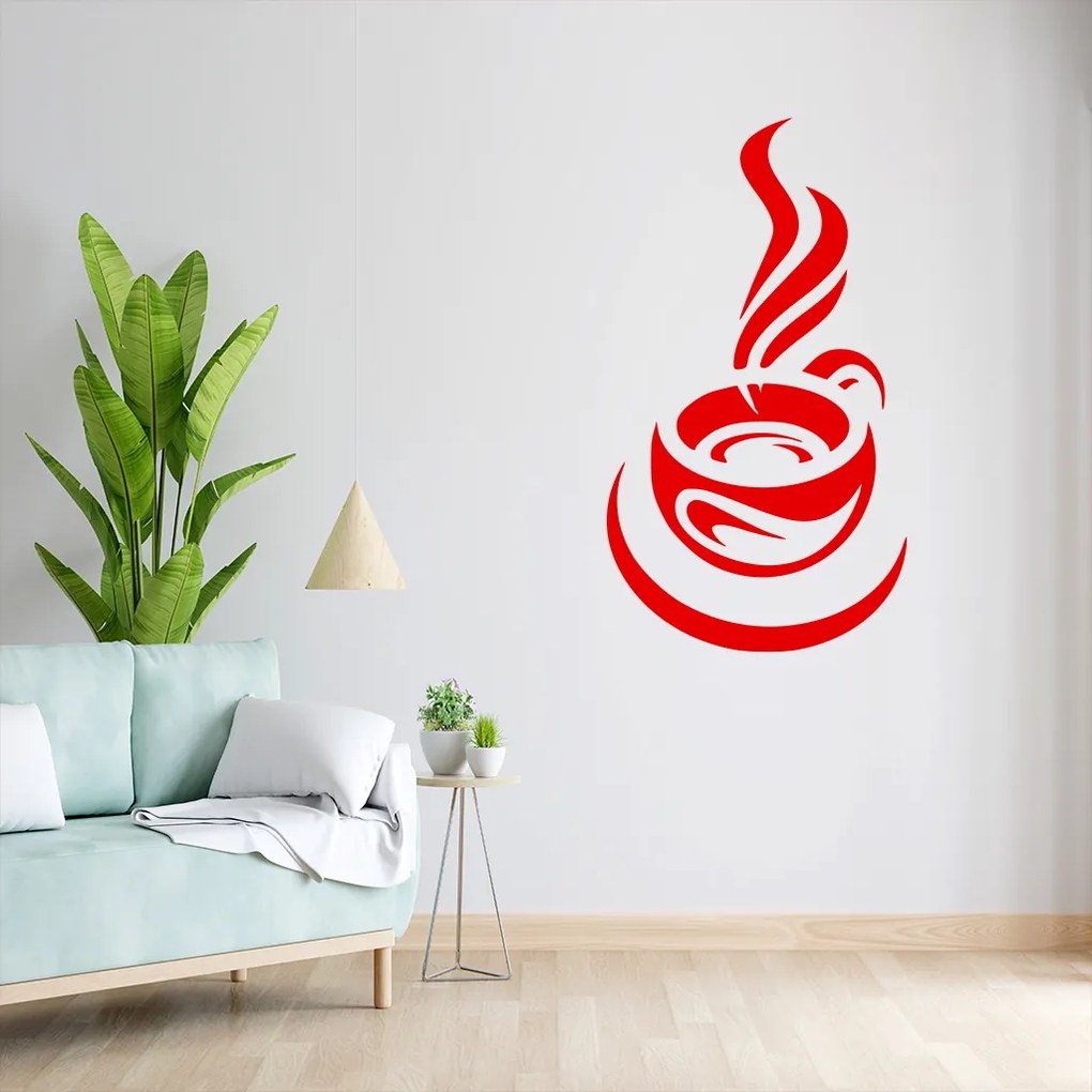 Veselá Stena Samolepka Ranná šálka kávy Farba: žlutá, Veľkosť: 80 x 45 cm