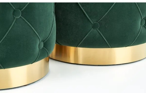 SADA 2x Taburet POLLY pr. 40/44 cm zelená/zlatá