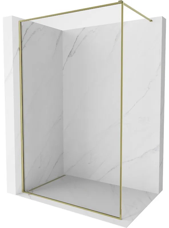 Mexen Kioto-XF, sprchová zástena s rámom 140 x 202 cm, 10mm číre sklo, zlatý lesklý profil, 800-140-104-50-00-X