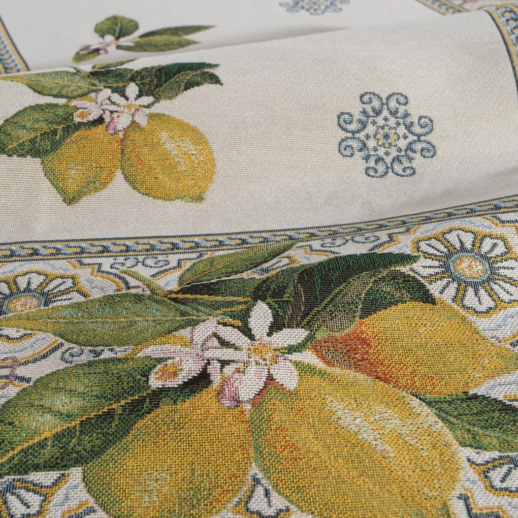 GOBELÍNOVÝ BEHÚŇ NA STÔL LEMON 45X140 CM VZOROVANÝ