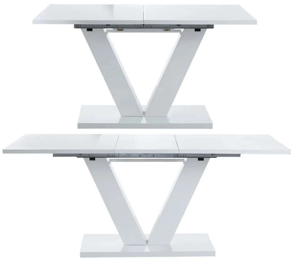 Lesklý rozkladací jedálenský stôl s prídavnou doskou 90x140 cm Aaron – Støraa