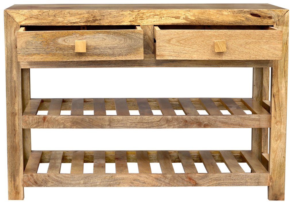 furniture-nabytek.cz - Konzolový stolek se šuplíky 110x76x35 z masivu mango