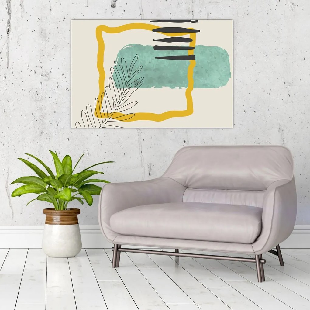 Obraz - Abstraktné listy N⁰2 (90x60 cm)