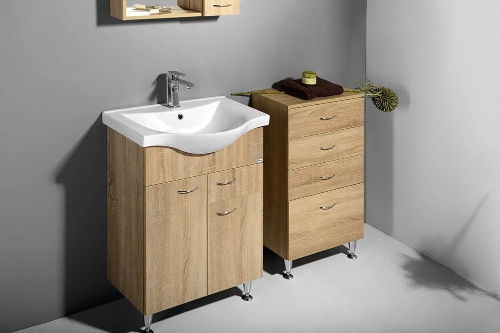 Aqualine Aqualine, ZOJA/KERAMIA FRESH skrinka horná 50x76x23cm, dub platin, 51304