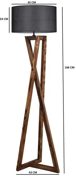 Stojacia lampa MACKA 1xE27/60W/230V čierna/hnedá