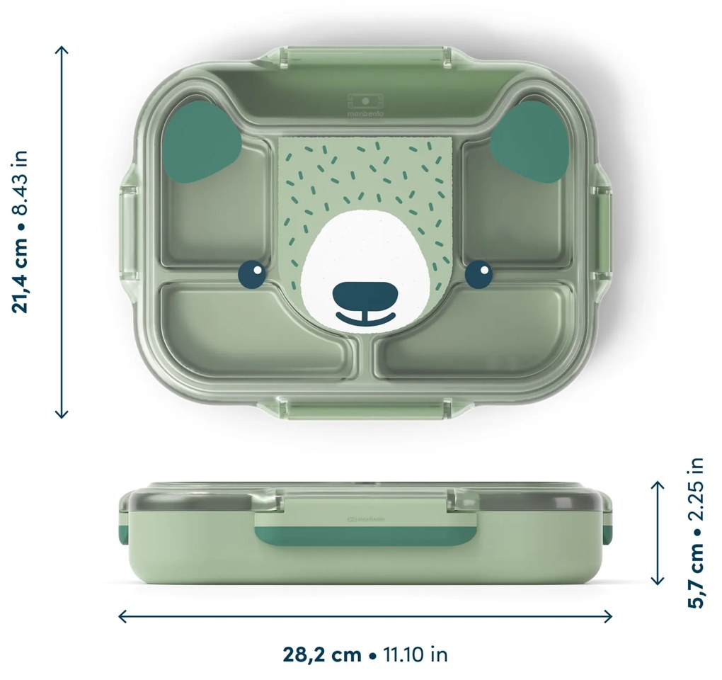 monbento Desiatový box Monbento Wonder Green Bear 950 ml