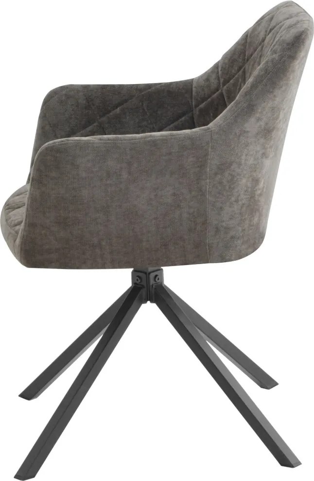 Otočná jedálenská stolička Patti, šedo-hnedá látka