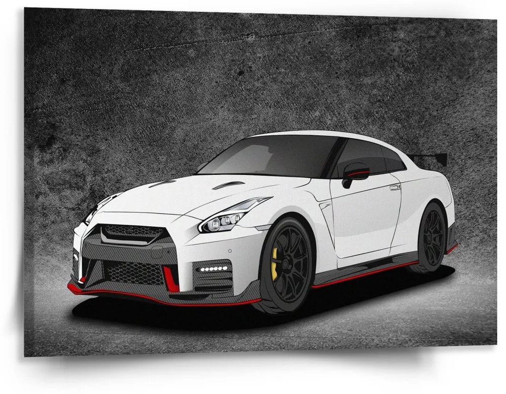 Sablio Obraz Nissan GTR 35 Sivý - 150x110 cm