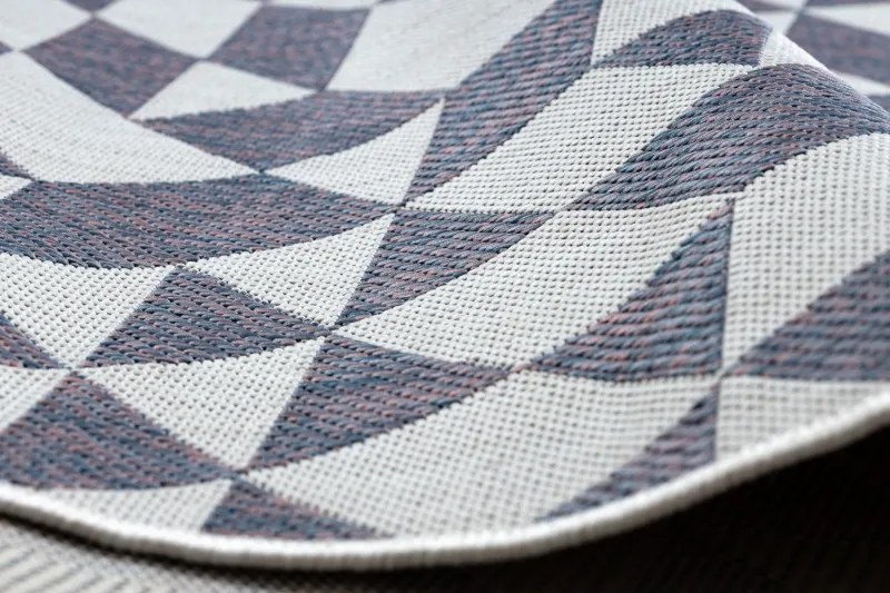 Dywany Łuszczów, Kusový koberec Sion Sisal Triangles 22373 ecru/blue-pink – na von aj na doma, 120x170, viacfarebná, chodba / predsieň