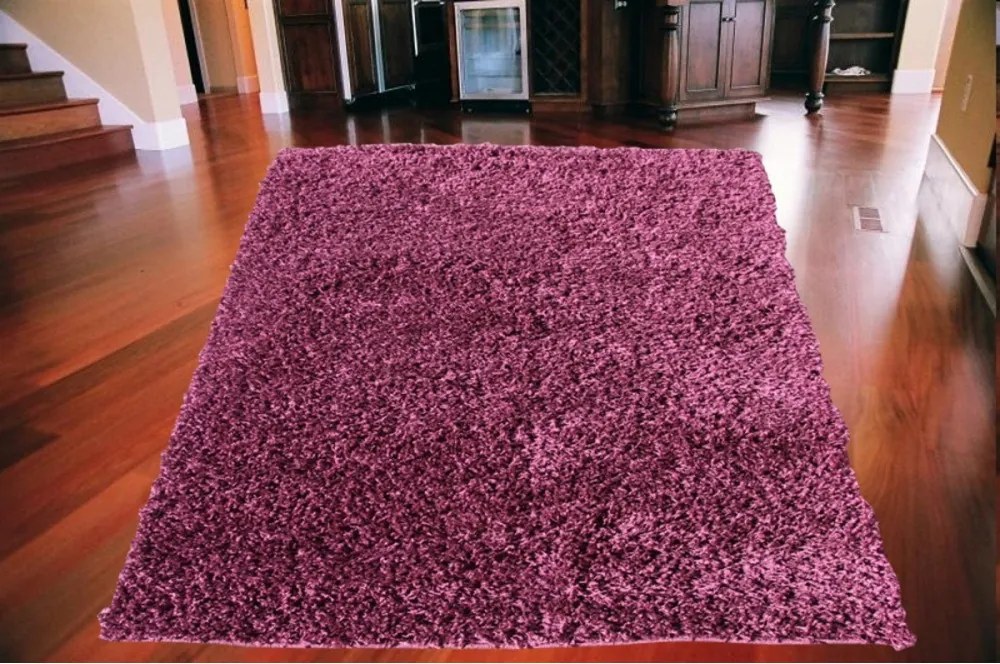 Kusový koberec Shaggy vlas 50mm fialový, Velikosti 120x170cm