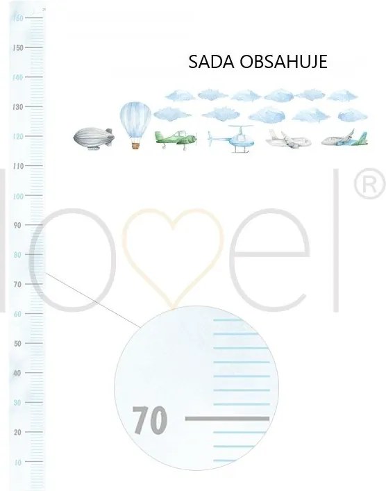 lovel.sk Nálepka na stenu Travel DK357 - meter s doplnkami