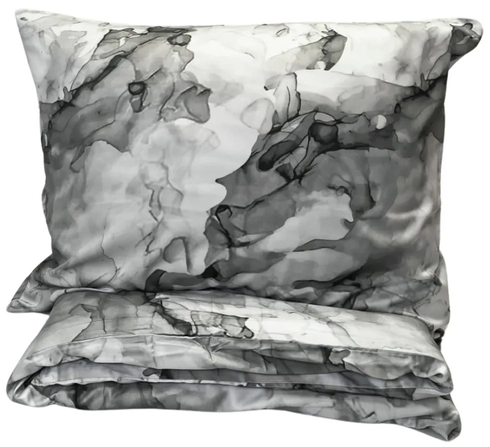 Obliečky bavlnený satén Minerál sivý 200x140cm+90x70cm TiaHome
