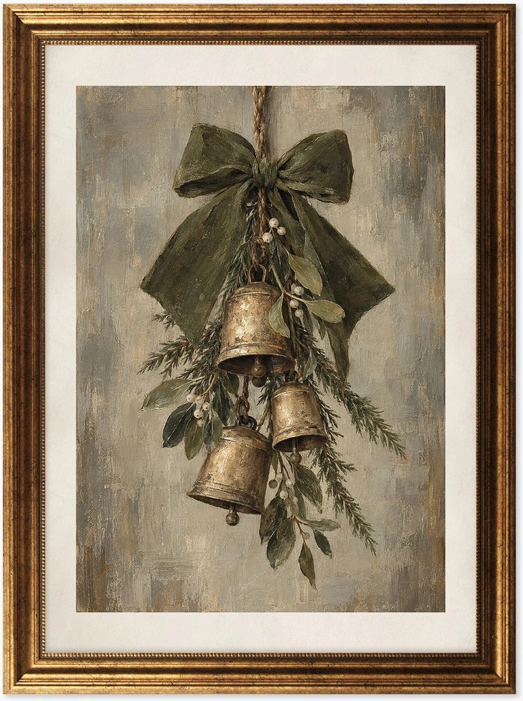 Nástenná dekorácia v ráme Hanging Christmas Bells