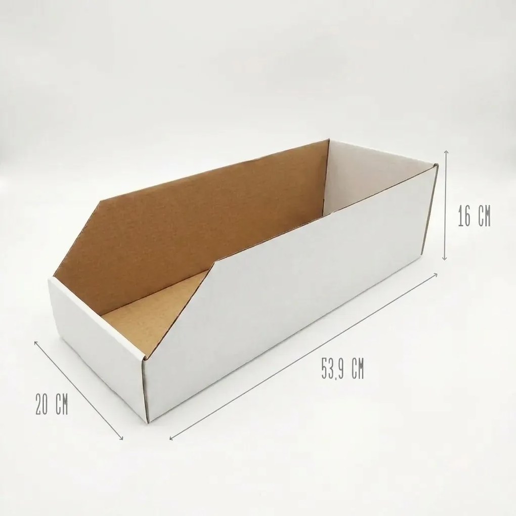 KARTON PAK Úložné boxy na oblečenie, organizéry do skrine BIELY KARTÓN 20 x 54 cm