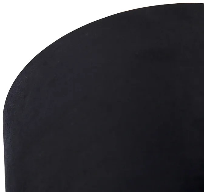 Stropné svietidlo s čiernym a zlatým zamatovým tienidlom 25 cm - Combi Black