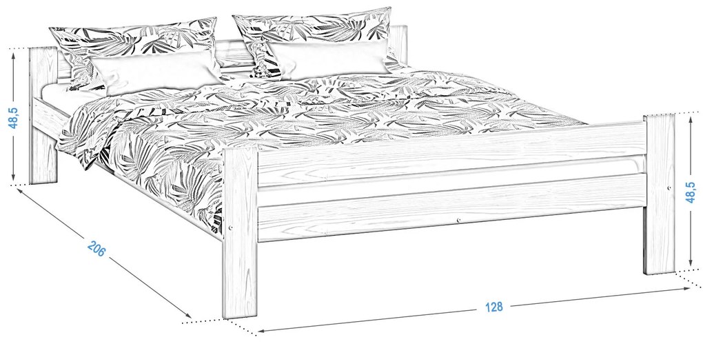 Postel borovice Fumi VitBed 120x200cm + Matrace Kassandra 120x200cm