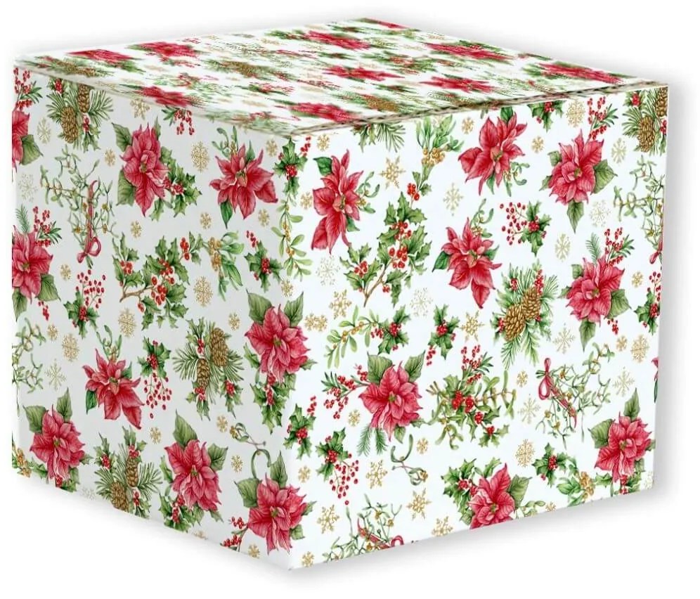 Červeno biely vianočný tanier plytký 25cm