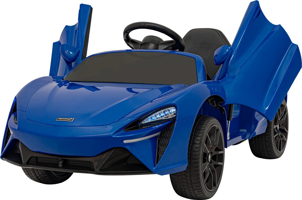 Ramiz McLaren Artur batéria pre deti Modrá + pohon 4x4 + diaľkové ovládanie + pomalý štart + EVA + LED audio