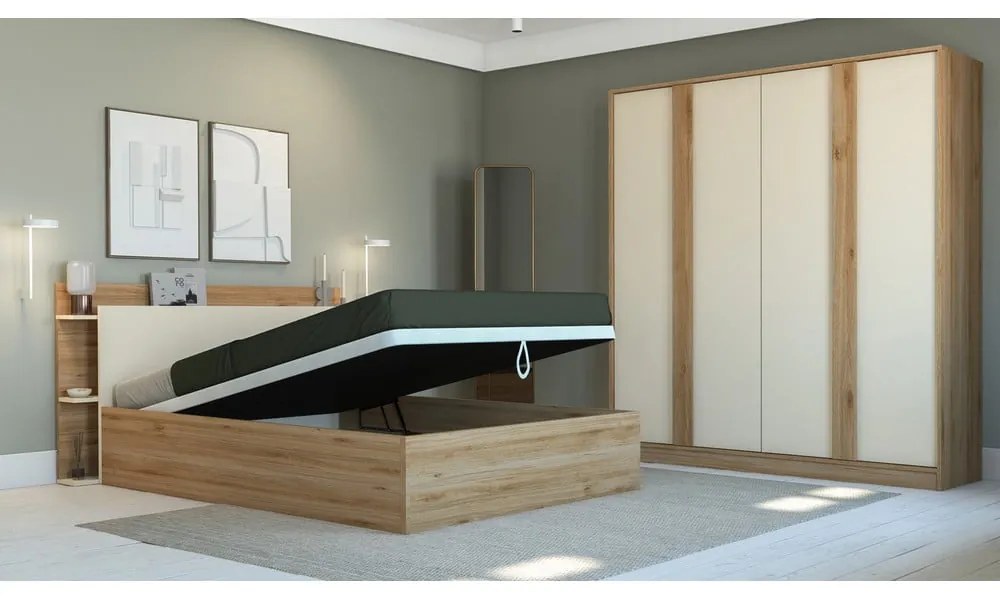 Šatníková skriňa v dekore duba v krémovo-prírodnej farbe 180x197,5x53 cm Dennis – Marckeric