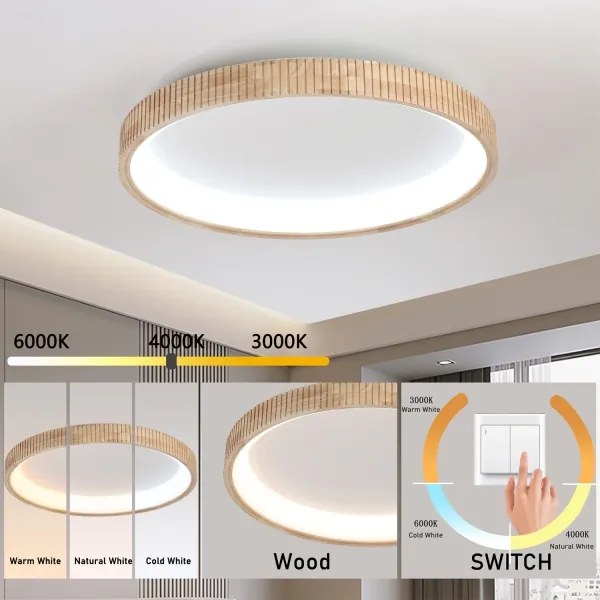 Brilagi - LED stropné svietidlo FALCON WOOD MODERN LED/60W/230V priemer 80 cm, drevené prevedenie